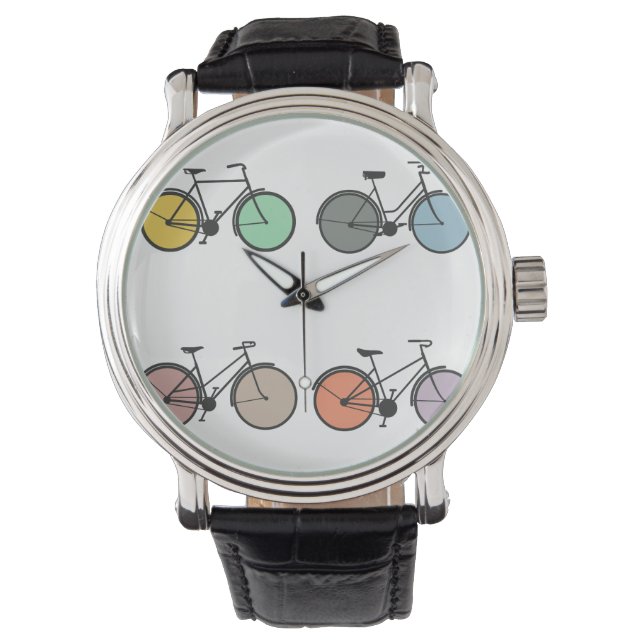 Reloj De Pulsera Patrón de bicicleta de época (Anverso)