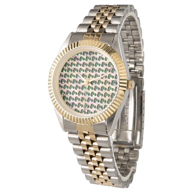 Reloj De Pulsera Patrón de bolos de césped de bloques verdes, Unise (Angular)