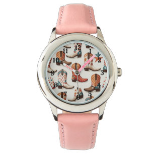 Reloj De Pulsera Patrón de botas de vaca