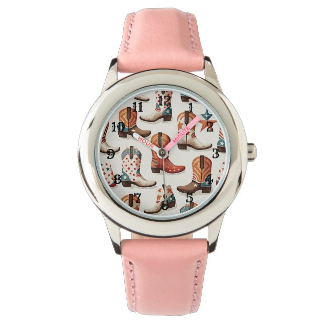 Reloj De Pulsera Patrón de botas de vaca (Anverso)