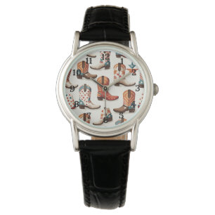 Reloj De Pulsera Patrón de botas de vaca