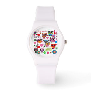 Reloj De Pulsera Patrón de búho retro colorido