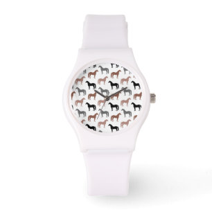 Reloj De Pulsera Patrón de caballos multicolores