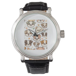 Reloj De Pulsera Patrón de Cachorros Felices