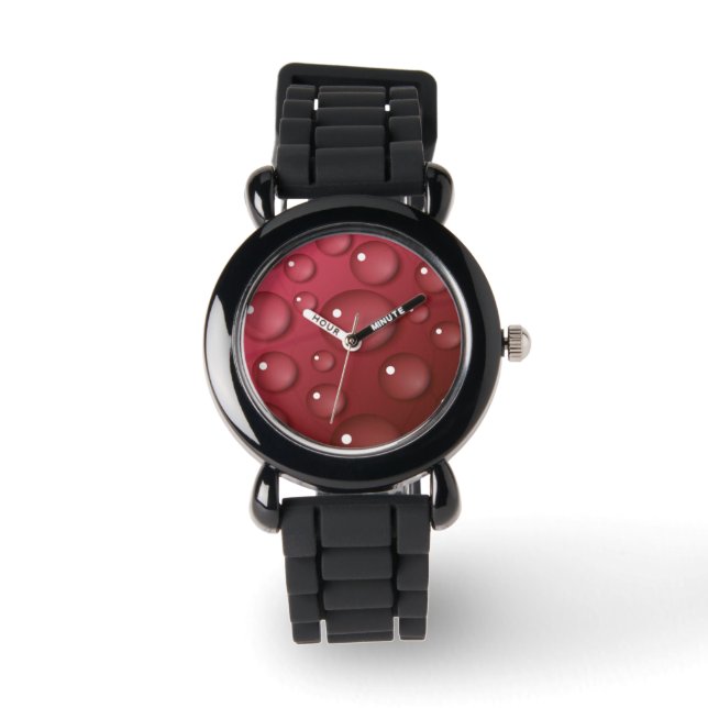 Reloj De Pulsera Patrón de caída de agua roja (Anverso)