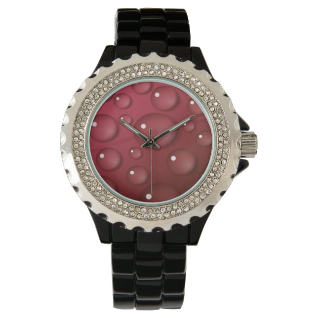 Reloj De Pulsera Patrón de caída de agua roja (Anverso)