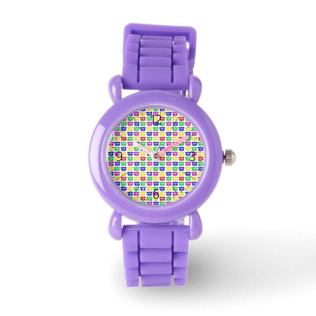 Reloj De Pulsera Patrón de calaveras coloridas (Anverso)