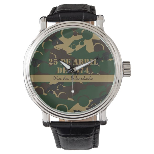Reloj De Pulsera Patrón de camuflaje de vehículos militares (Anverso)
