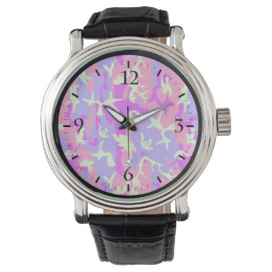 Reloj De Pulsera Patrón de camuflaje digital pinky lindo