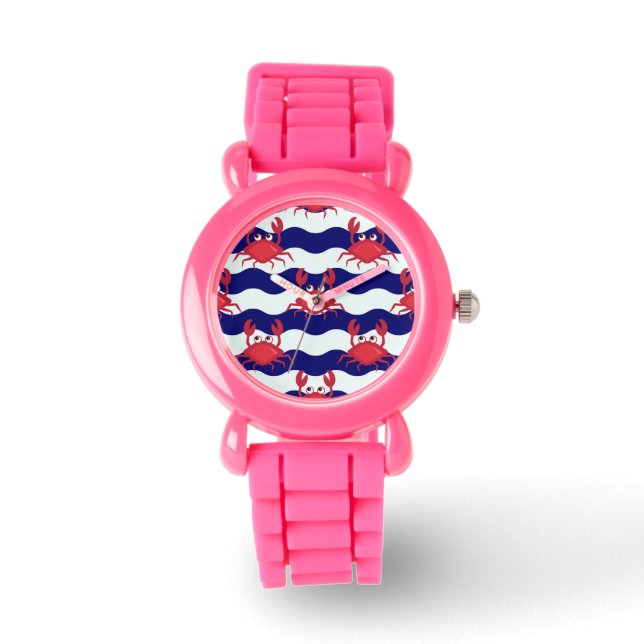 Reloj De Pulsera Patrón de cangrejos felices (Anverso)
