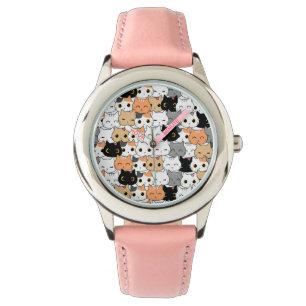 Reloj De Pulsera Patrón de cara de gato lúdico