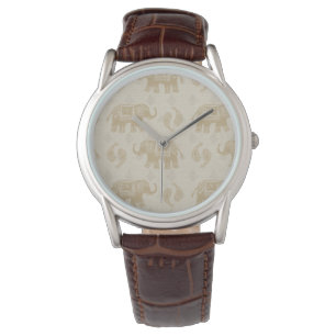 Reloj De Pulsera Patrón de caravanas de Elephant Khaki