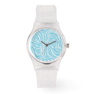 Reloj De Pulsera Patrón de cebra azul