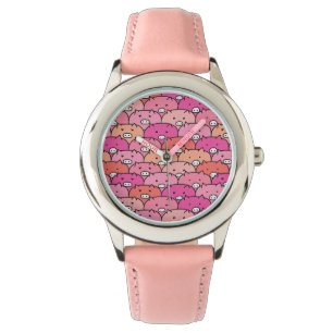 Reloj De Pulsera Patrón de cerdo divertido