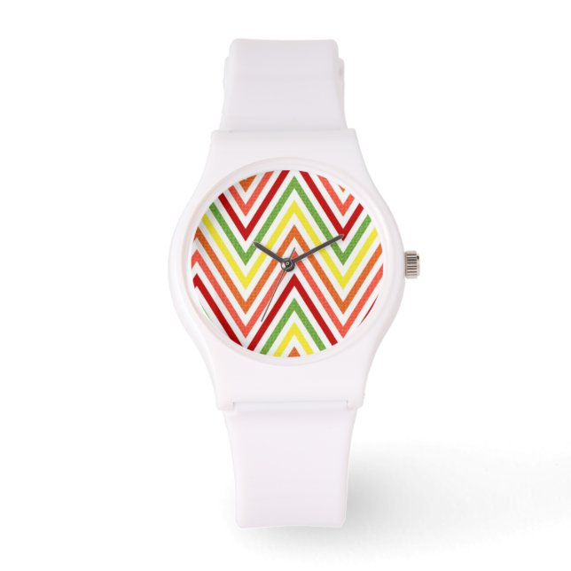 Reloj De Pulsera Patrón de Chevron de Zigzag colorido (Anverso)