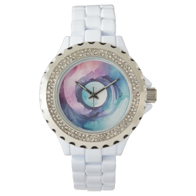 Reloj De Pulsera patrón de círculo de acuarela (Anverso)
