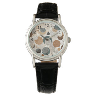 Reloj De Pulsera Patrón de círculo geométrico abstracto neutral boh