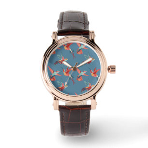 Reloj De Pulsera Patrón de colibrí retro