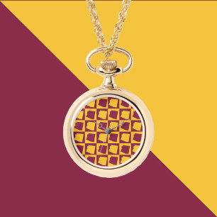 Reloj De Pulsera Patrón de color granate y dorado del estado de Ari