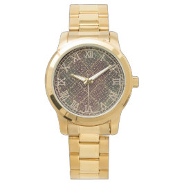 Reloj De Pulsera Patrón de color rojo verde dorado de lujo