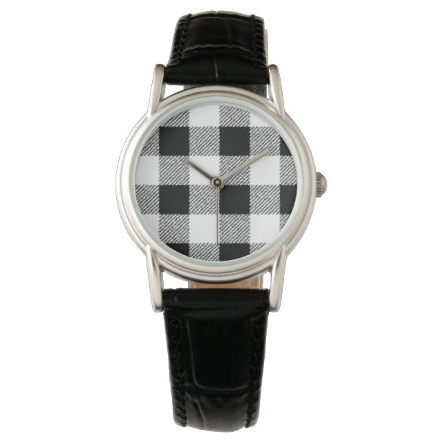 Reloj De Pulsera Patrón de comprobación de Gingham (Anverso)