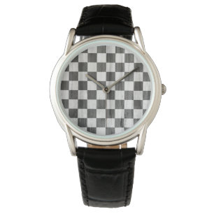Reloj De Pulsera Patrón de comprobador de madera