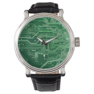 Reloj De Pulsera patrón de computadora de placa de circuito electró