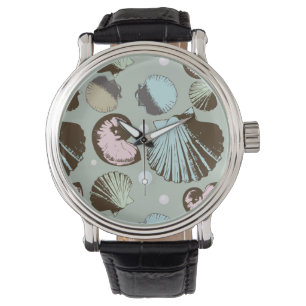 Reloj De Pulsera Patrón de conchas marinas retro