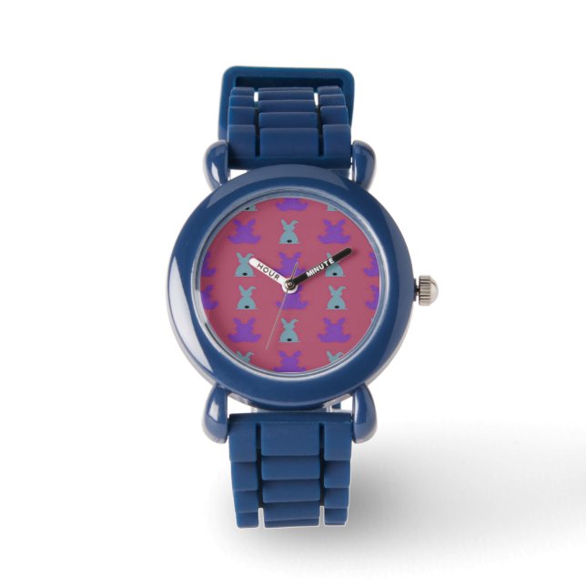 Reloj De Pulsera patrón de conejitos de Pascua (Anverso)