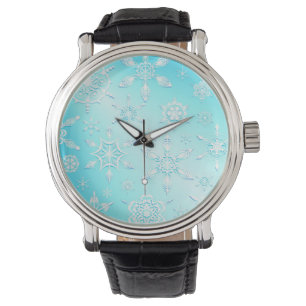 Reloj De Pulsera Patrón de copos de nieve de cristal
