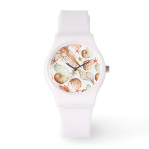 Reloj De Pulsera Patrón De Coral Con Estantes Y Cangrejos