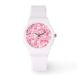 Reloj De Pulsera Patrón de corazones rosados - Ver