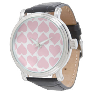 Reloj De Pulsera Patrón de Corazones Rosas, Romántico, Amor