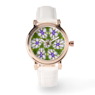 Reloj De Pulsera Patrón de cornflores blancas
