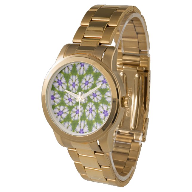 Reloj De Pulsera Patrón de cornflores blancas (Angular)
