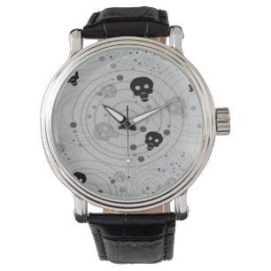 Reloj De Pulsera Patrón de cráneo negro cósmico