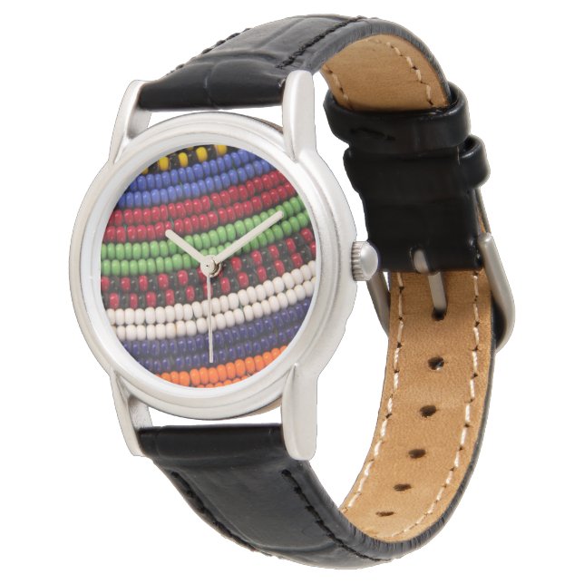 Reloj De Pulsera Patrón de cuentas tribales Massai (Angular)