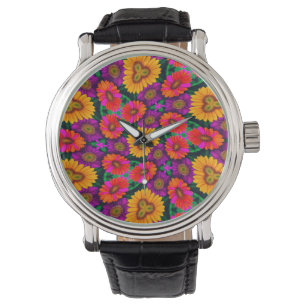 Reloj De Pulsera Patrón de Daisy Bouquet colorido