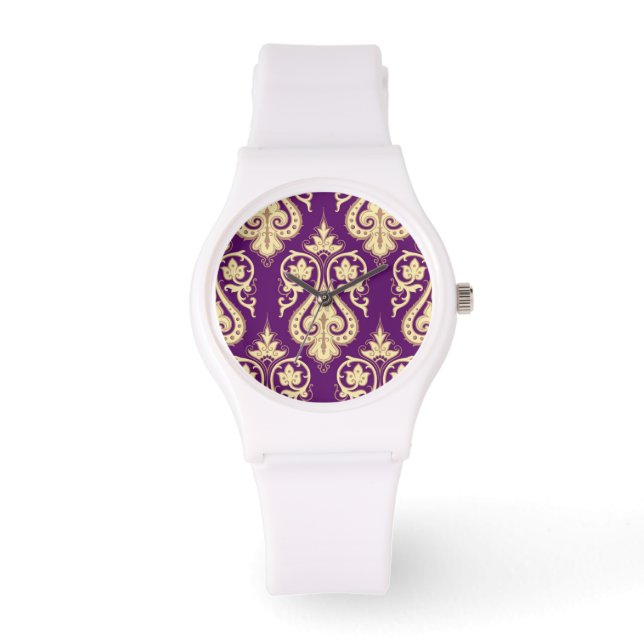 Reloj De Pulsera Patrón de Damasco 4 (Anverso)