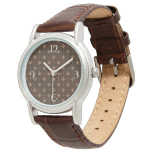 Reloj De Pulsera Patrón de Damasco Francés Fleur De Lis