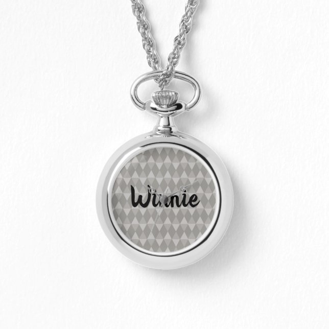 Reloj De Pulsera Patrón de Diamante Gris (Anverso)