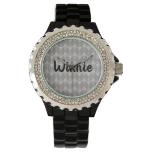 Reloj De Pulsera Patrón de Diamante Gris