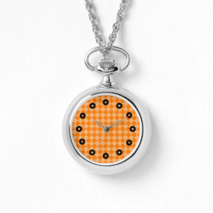 Reloj De Pulsera Patrón de diamantes de combinación de naranjas de