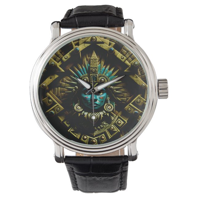 Reloj De Pulsera Patrón de diseño dos de Azteca (Anverso)