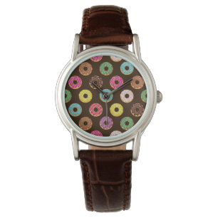 Reloj De Pulsera Patrón De Donut Colorido En Chocolate