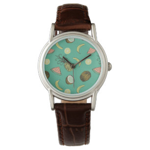 Reloj De Pulsera Patrón de Doodle de Fruta Tropical
