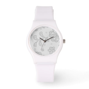 Reloj De Pulsera Patrón de encaje, cosecha de flores 1