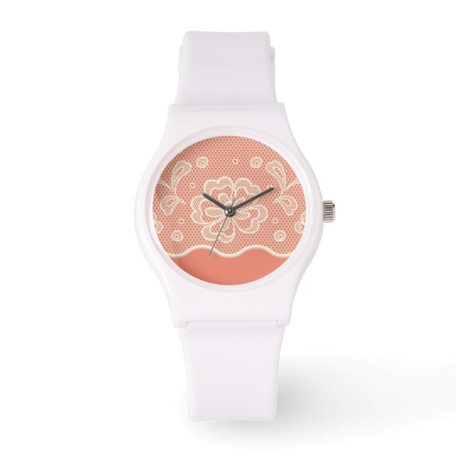 Reloj De Pulsera Patrón de encaje, cosecha de flores 4 (Anverso)