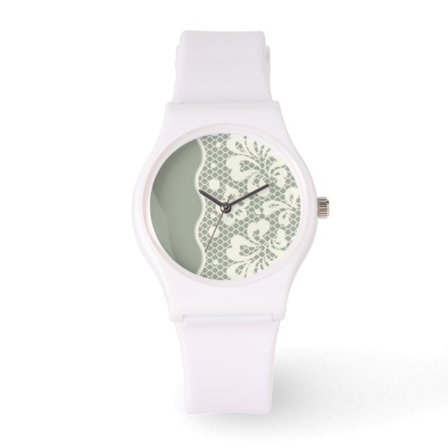 Reloj De Pulsera Patrón de encaje, cosecha de flores 5 (Anverso)