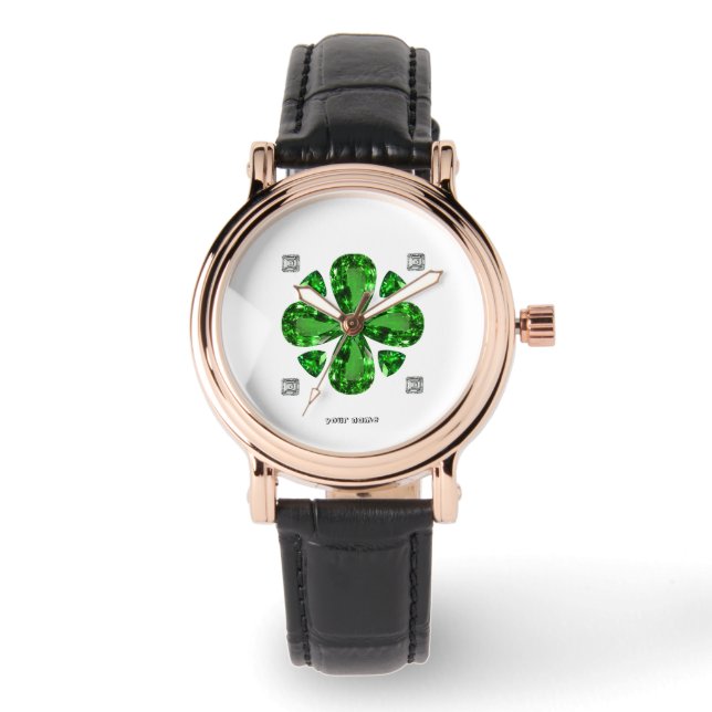 Reloj De Pulsera Patrón de encantamiento verde (Anverso)